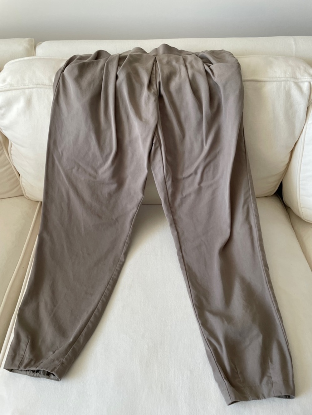 Eileen Fisher women’s Taupe-Gray Relaxed Tapered Chinos